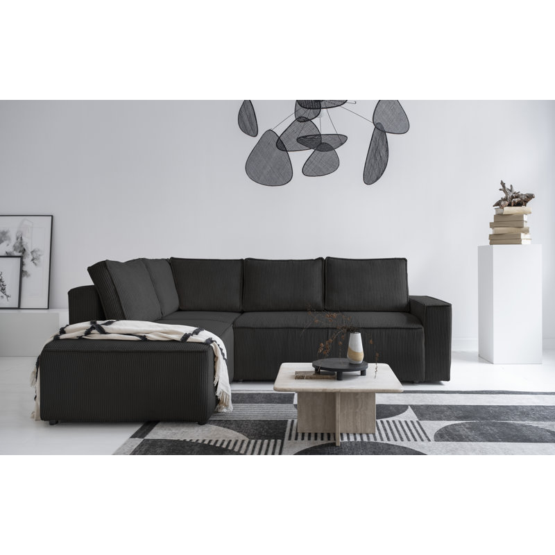 Brave Dave Corner Sofa L Shape, Anthracite, Left Hand Facing
