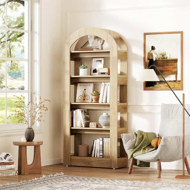 Bibliothèque haute en bois, Teck