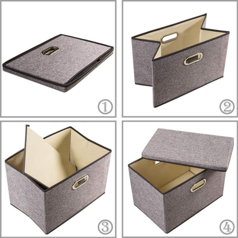 Brayden Studio Fabric Bin, Grey