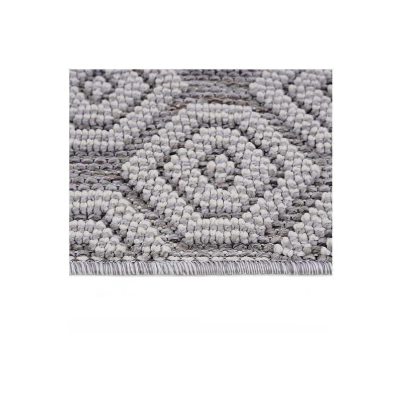 Collection 2X8 Geometric Indoor/Outdoor Area Rug, Runner 2'2" x 8', Gray