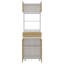 Garde-manger, 4 portes, 1 tiroir, 4 pieds, 4 tablettes, chêne naturel / blanc
