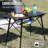 Outdoor Folding Portable Picnic Camping Table with Adjustable Height Aluminum Roll Up Table Top Mesh Layer-114117461