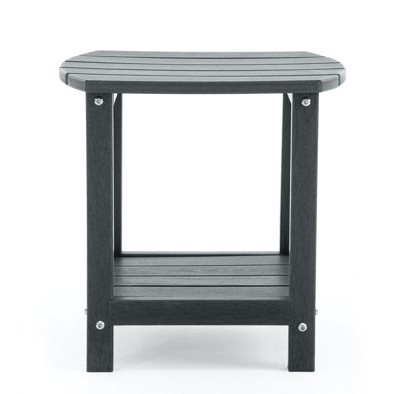 Adirondack Outdoor HDPE Patio Side Table–Weather-Resistant Poly Lumber End Table for Deck, Garden, or Poolside, Gray