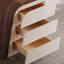 Bureau à 3 tiroirs brun noyer + blanc massif + bois manufacturé-2097471496-2097471499