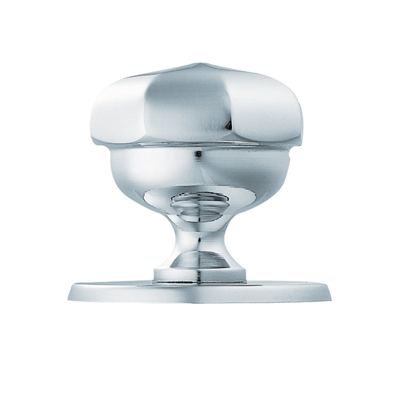 Livingon Victorian Octagonal Centre Door Knob, Polished Chrome