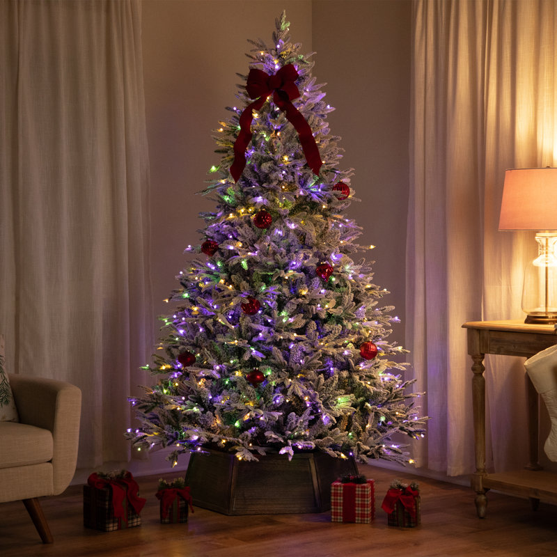 Real Touch™ Artificial Pine Christmas Tree with Lights, 7'