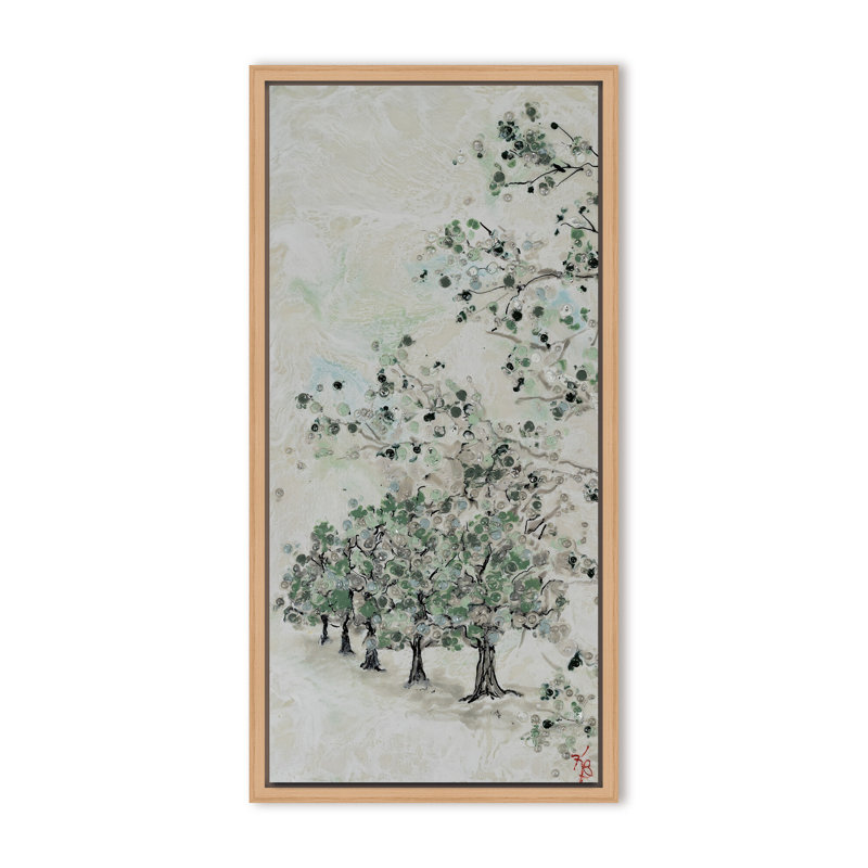 Nature Inspired "Budding Spring" Canvas Wall Art By , 48" H x 24" W x 2.375" D, Framed Canvas, Gold