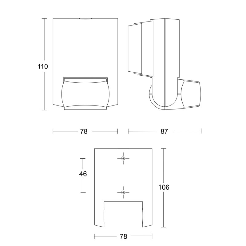 PIR Motion Sensor IS 130-2 Wall Mount 12 m Reach Adjustable 600 W, Anthracite