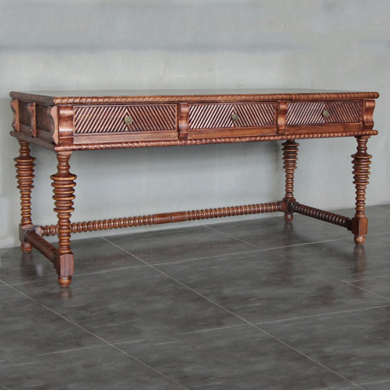 Bureau en bois massif de style sud-est asiatique