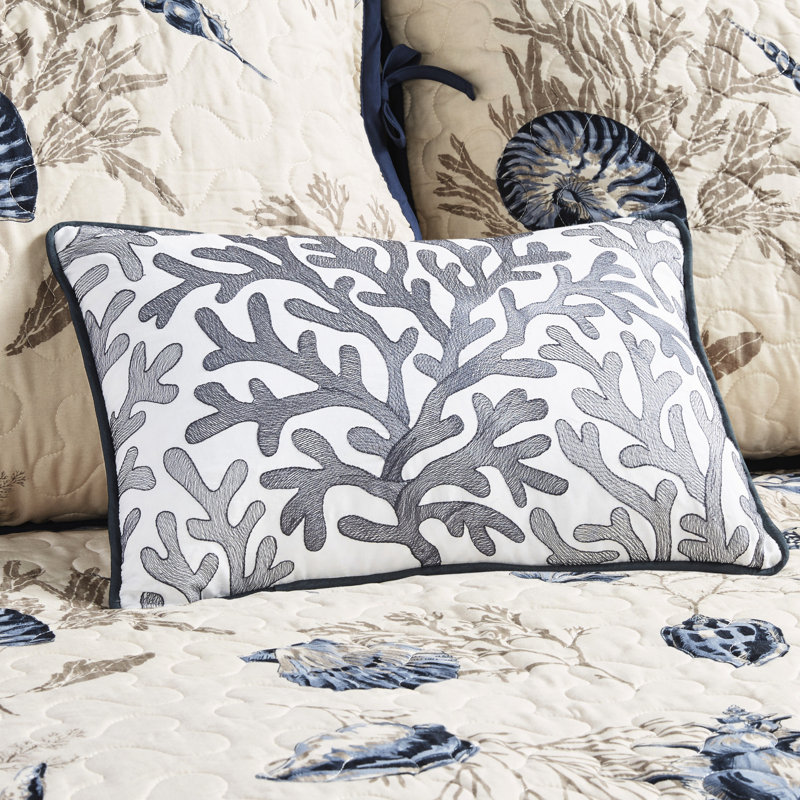 Lit de jour réversible en microfibre, imprimé bleu, 6 po, lit simple, housse de 17 po, 15 po, 3 taies décoratives, 1 coussin décoratif, décor de chambre à coucher de style bord de mer, ensemble de 6 housses lavables à la machine, maison thématique