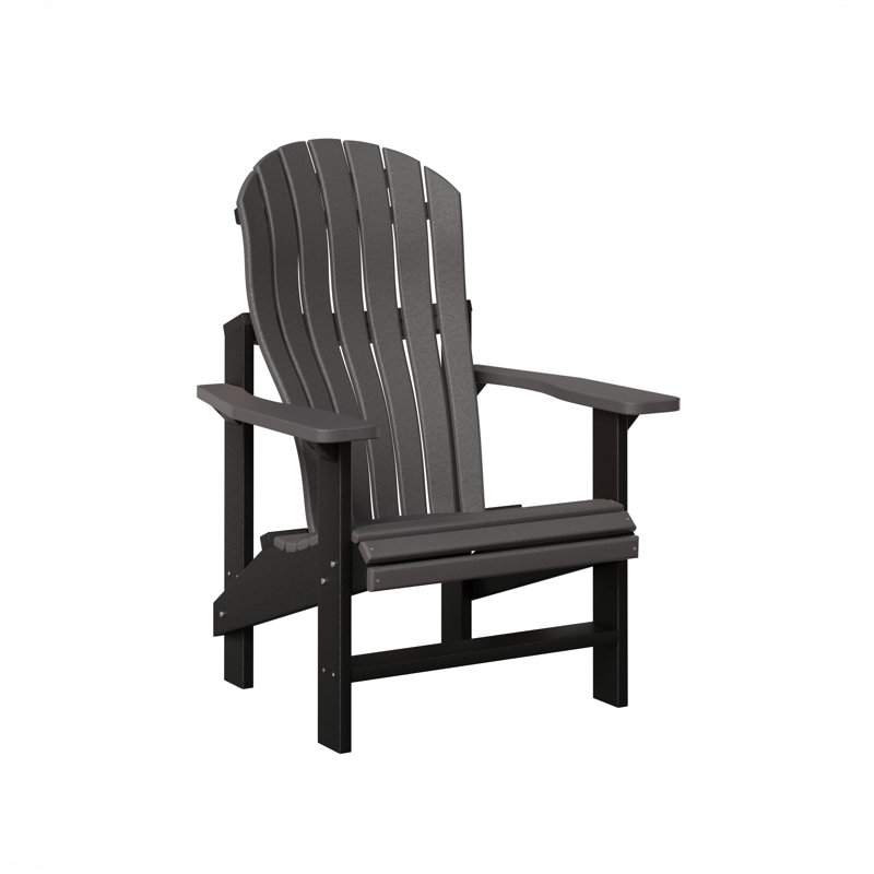 Berlin Gardens Contour Upright Adirondack Chair, Smoke Gray with Black