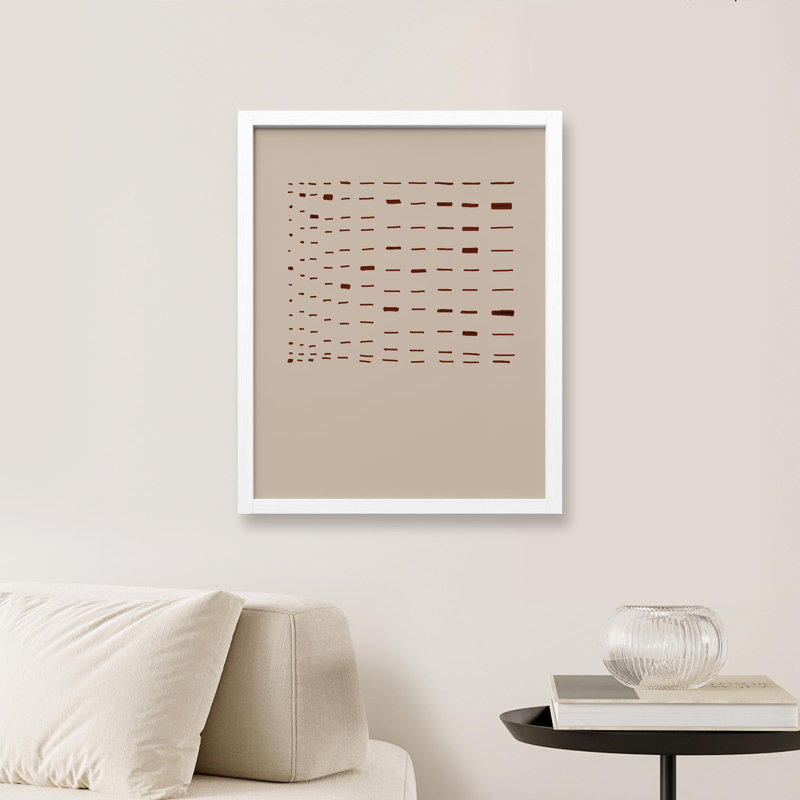 «Brown Geometric Dot Abstract Classic» sur papier, Blanc, H 10 po x l 8 po