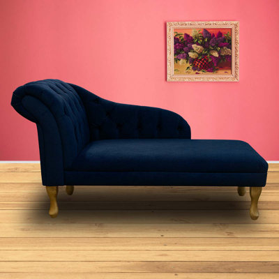 Blue Upholstered Chaise Lounge