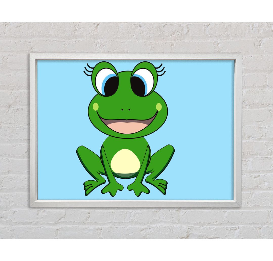 Happy Frog Ready To Leap Baby - Einzelner Bilderrahmen Kunstdrucke auf Leinwand