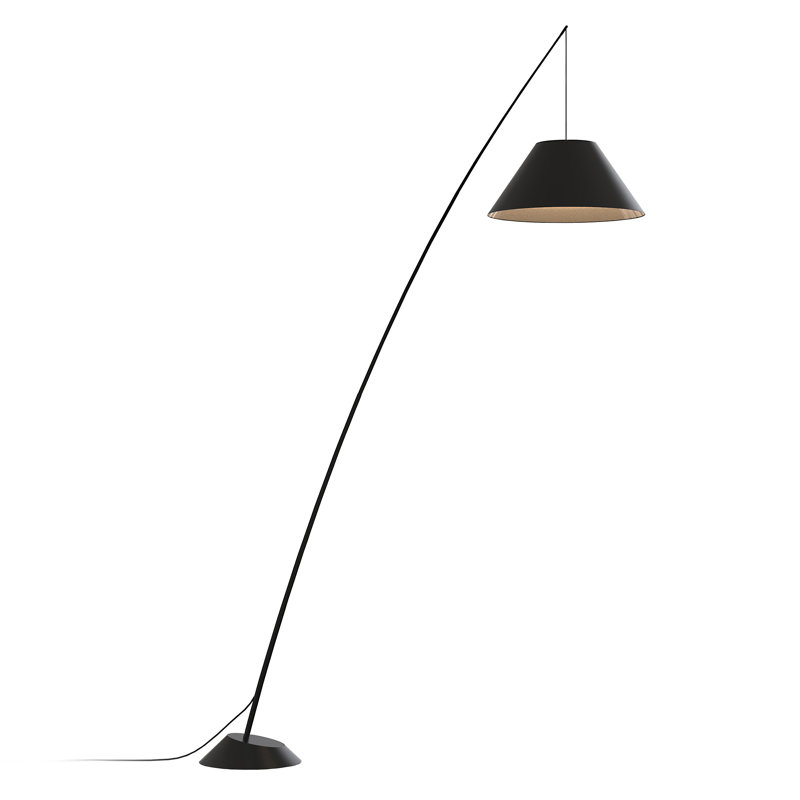 Collings 232cm Task Floor Lamp with Outlet, Black