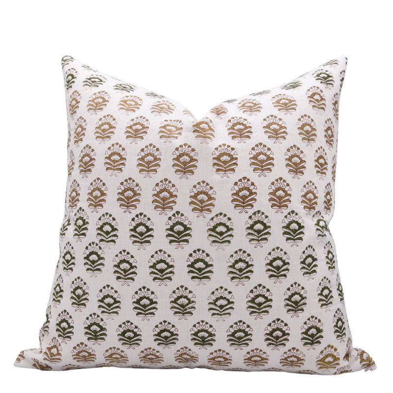 Couvre-oreillers à motif de blocs fabriqués à la main Fab Divine - Bheesma, 16 po x 16 po