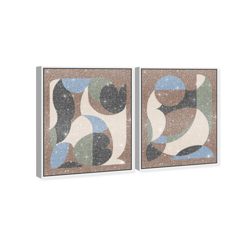 Centered Harmony Set Set by Oliver Gal, 31" H x 25" W, White Floater Frame