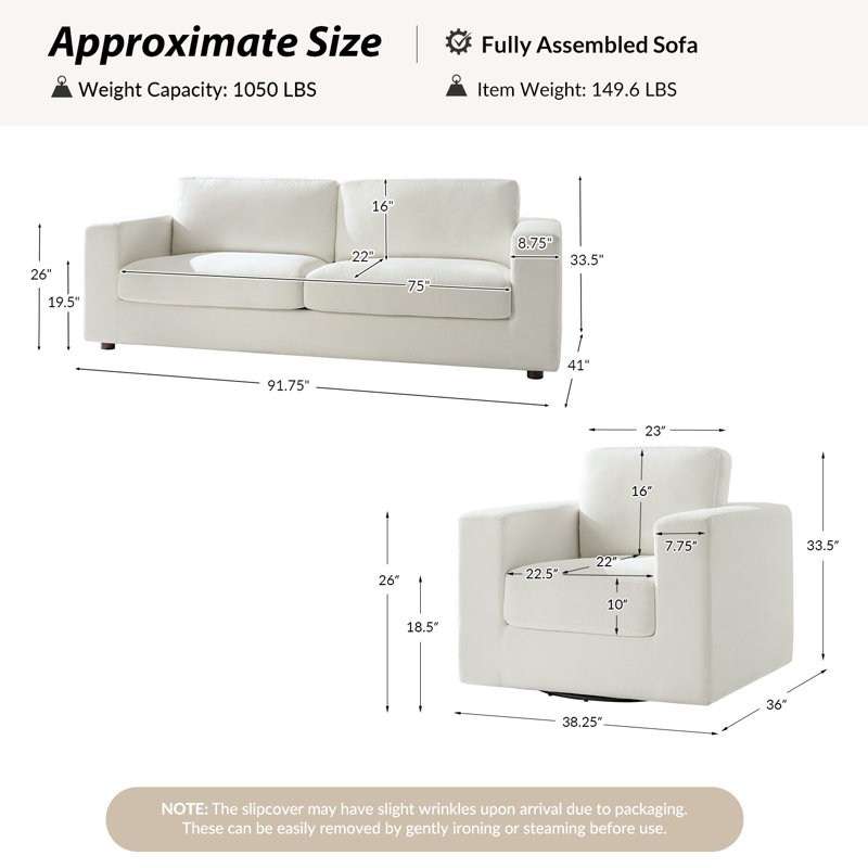Birch Lane Lucie Square Arm Slipcovered Sofa - Thumbnail 2
