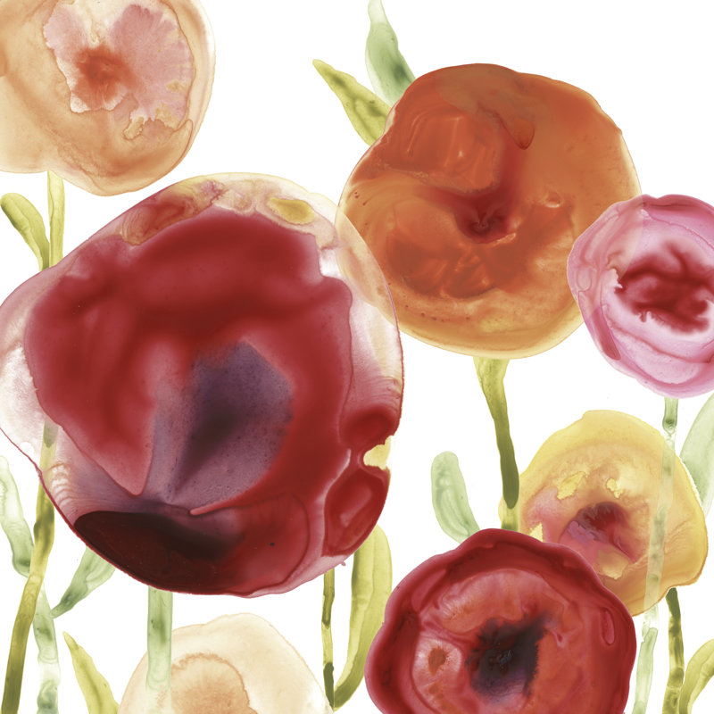 " Poppy Patch III " by June Erica Vess Painting Print, 36" H x 36" W  