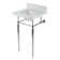 Edwardian Marble White/Polished Chrome Metal Rectangular Console Bathroom Sink with Overflow
