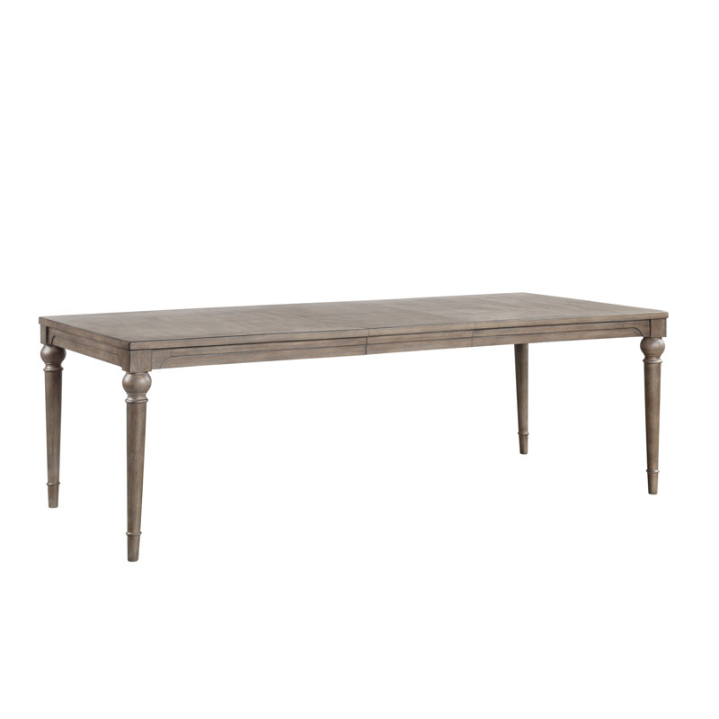 Table de salle à manger 72 pouces, agrandit jusqu'à 90 pouces, rétro, peuplier, placages, 8 sièges en extension de 90, peuplier massif et places assises