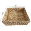 Étagère de rangement à 3 niveaux avec cadre en bois franc, chêne clair, 3 paniers en jacinthe d'eau tissés