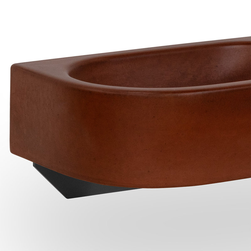 Newterra 21.75" Wall/Vessel Bathroom Sink, No Holes, Terracotta