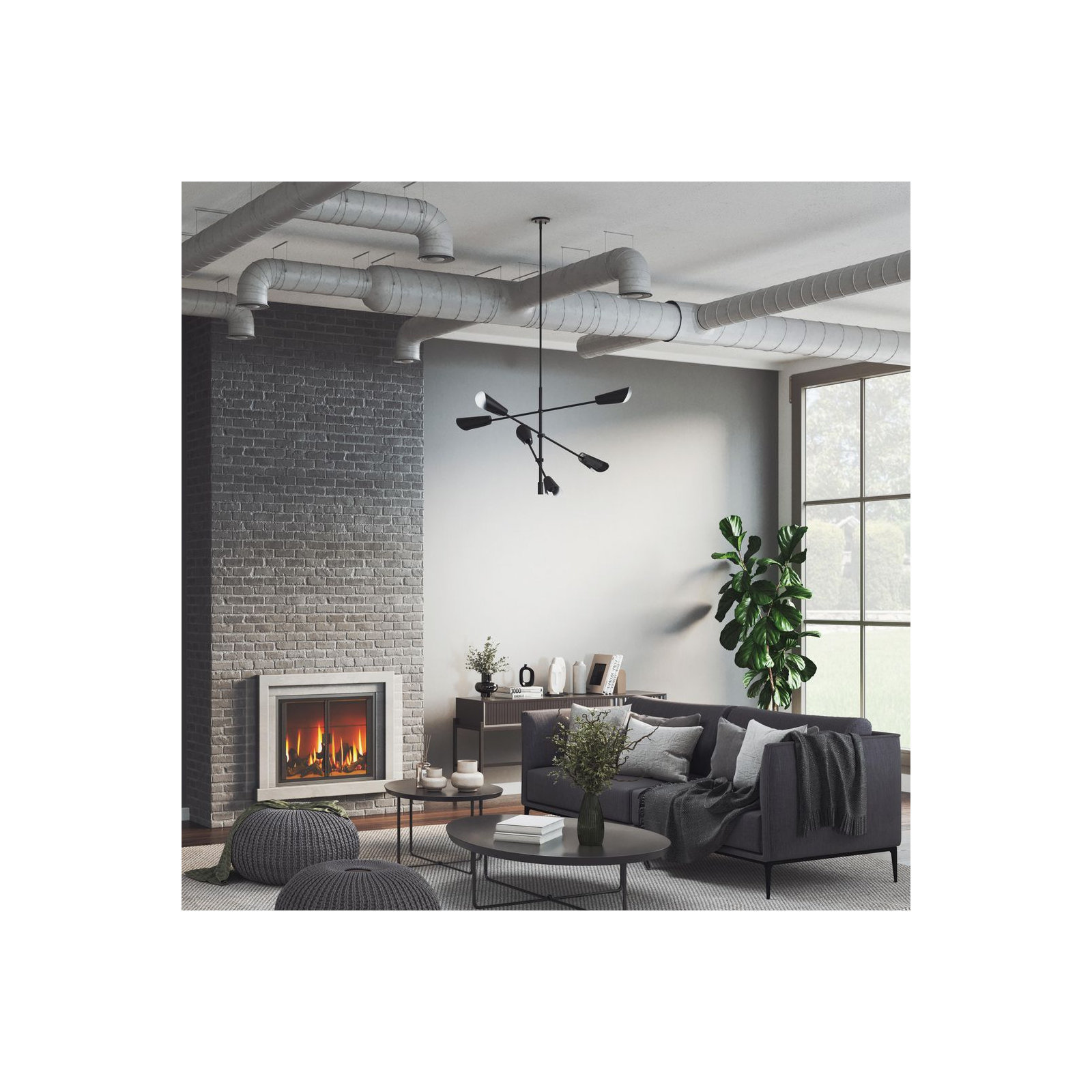 Circe 6 - Light Dimmable Chandelier, Matte Black