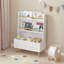 Organisateur de rangement pour livres et jouets pour enfants, conception multi-niveaux pour livres et jouets, sécuritaire et robuste avec fixation murale