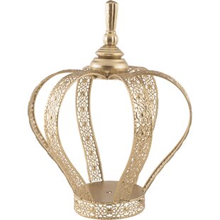 8 Gold Metal Fleur-De-Lis Sides Royal Crown Cake Topper, Centerpiece