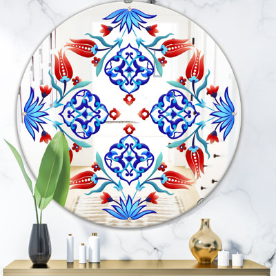 Miroir d'appoint traditionnel tulipes et fleurs