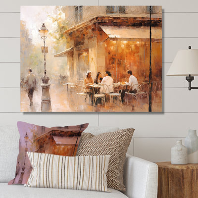 " Peach Impressionist Cafe In Paris II "