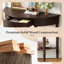 Console en demi-lune avec tiroir et tablette Farmhouse - Table d'appoint rustique, table de canapé pour le vestibule, le salon, le couloir et le vestibule (espresso)-130150802-130150804-130150805