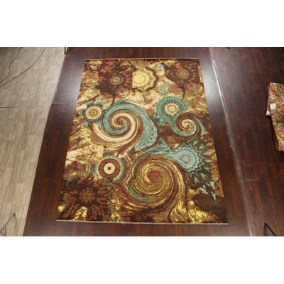 Tapis oriental contemporain à teinture végétale 9 x 12