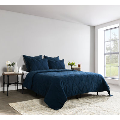 Midnight Blue Belgian Flax Linen Quilt