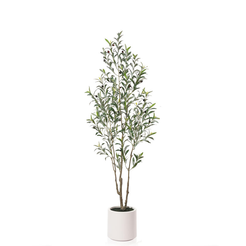Pot à fleurs artificiel d'intérieur 6 pi Olive, 6 pi