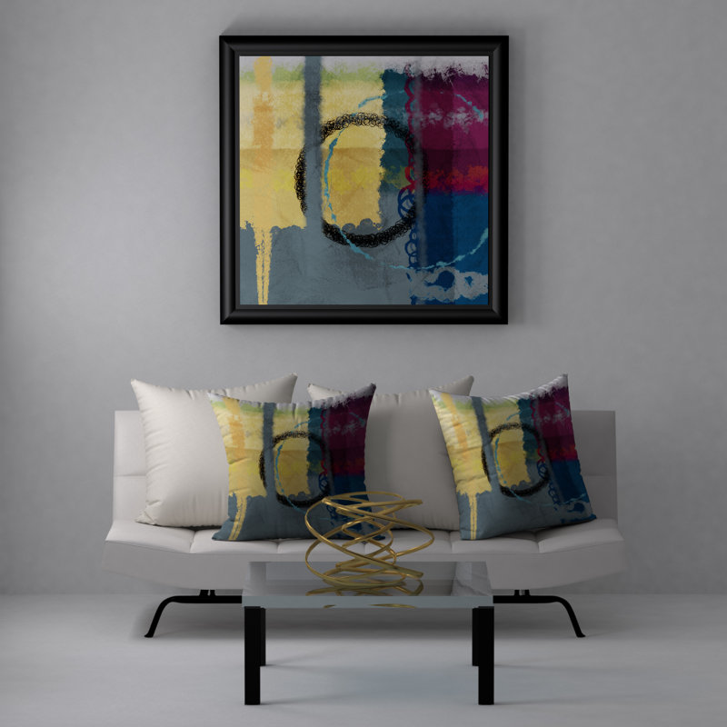 Abstract Throw Pillow, 18" H x 18" W