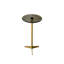 Table d'appoint élégante avec plateau en verre trempé à 100%, finition or et bronze | Dimensions: 9,8 po x 19,7 po x 9,8 po | Structure en métal robuste | Idéal pour le salon, la chambre à coucher ou le bureau | Décoration élégante et fonctionnelle-1473648502-1473648500
