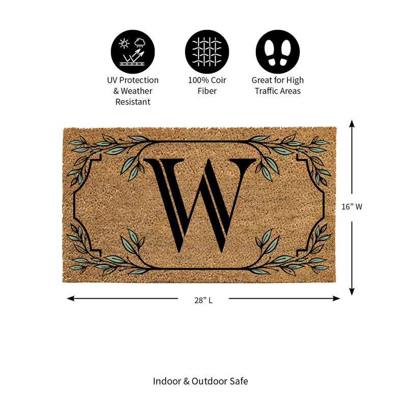Tapis monogramme en fibre de coco, lettre «Y», W