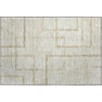 Tapis beige Prisco lavable à la machine de qualité supérieure