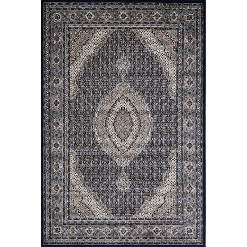 Tapis transitionnel bleu foncé Sutphin Collection, Rectangle 10 pi x 14 pi