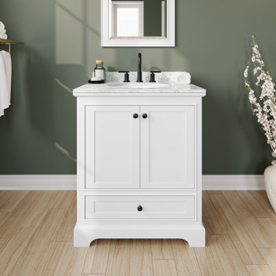 Deborah 30'' Single Bathroom Vanity with Marble Top
