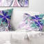 Blue and Purple Fractal Flower Design - Floral Printed Throw Pillow