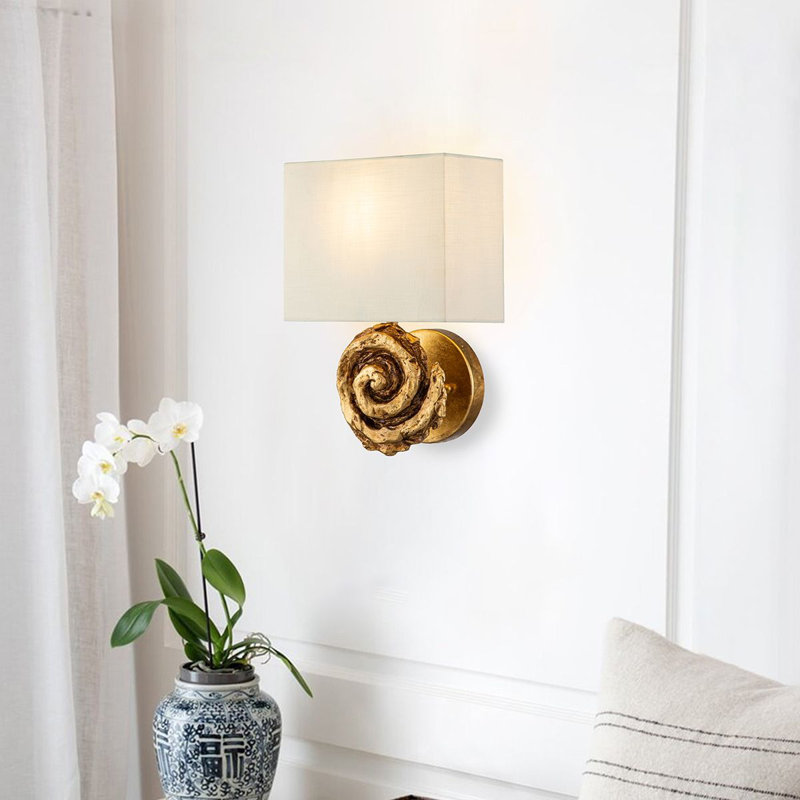 Swirl Large Armed Sconce, Gold Leaf