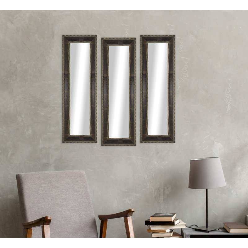 Derrell Solid Wood Flat Wall Mirror, 15.5" H x 29.5" W