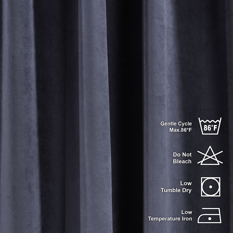 Room Darkening Single Curtain Panel, 130 W x 295 D cm, Slate