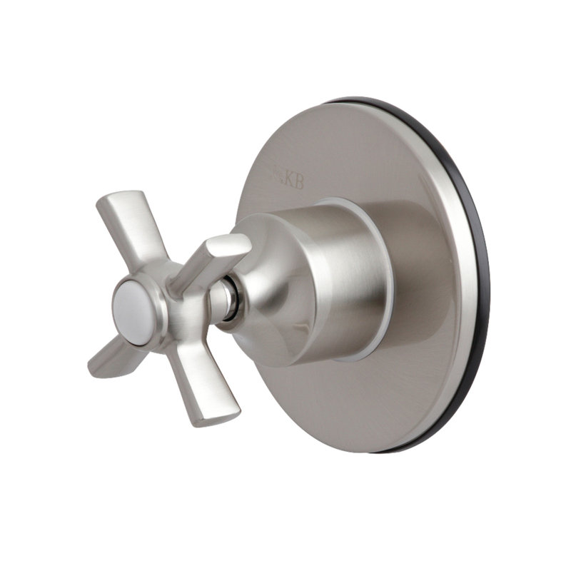 Kingston Brass Single-Handle Wall Mount Three-Way Diverter Valve with Trim Kit, Brushed Nickel