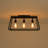 3 - Light Modern Black Open Frame Rectangular Metal Semi Flush Mount