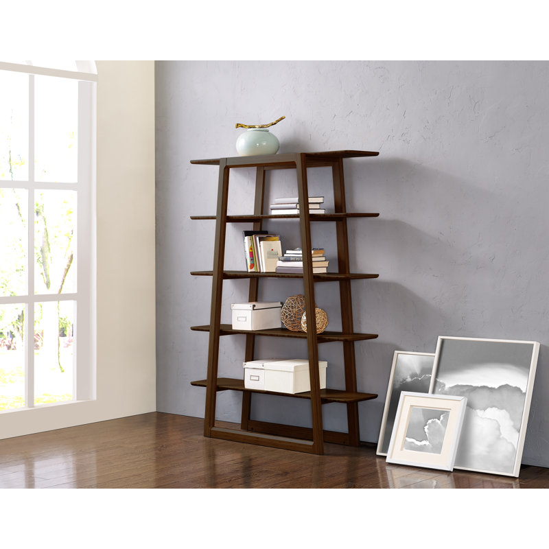 Bibliothèque en bois H 61,8 "x l 46,5" Lacey, Noyer noir