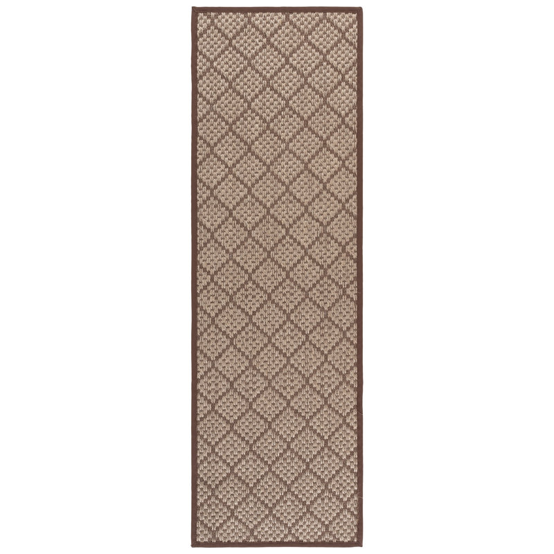 Tapis naturel à motif géométrique Aerionna, Tapis de couloir 2 pi 6 po x 8 pi